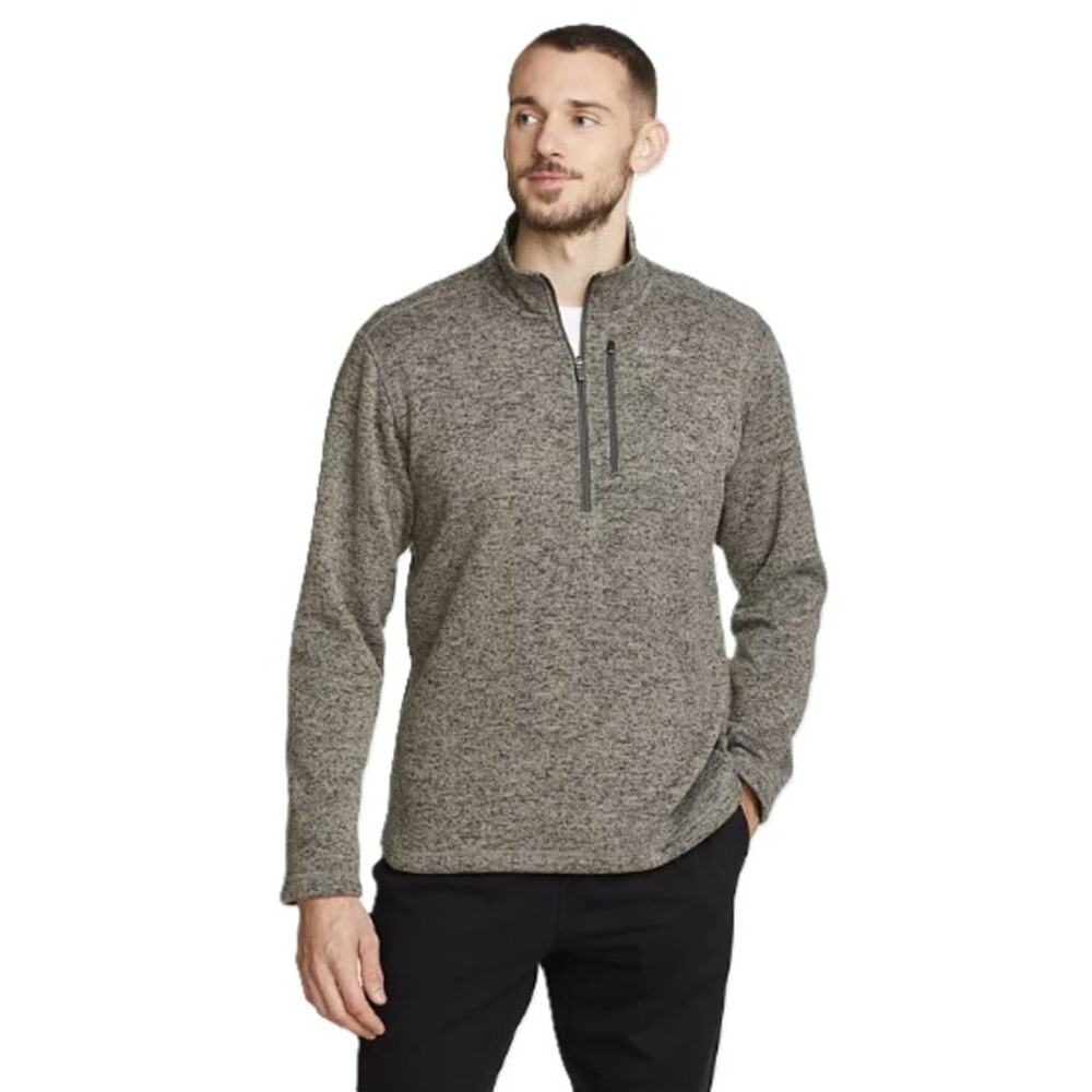 Eddie Bauer Men's Pullover 1/2 Zip Sweater Long Sleeve‎ Gray Heather Size TXL